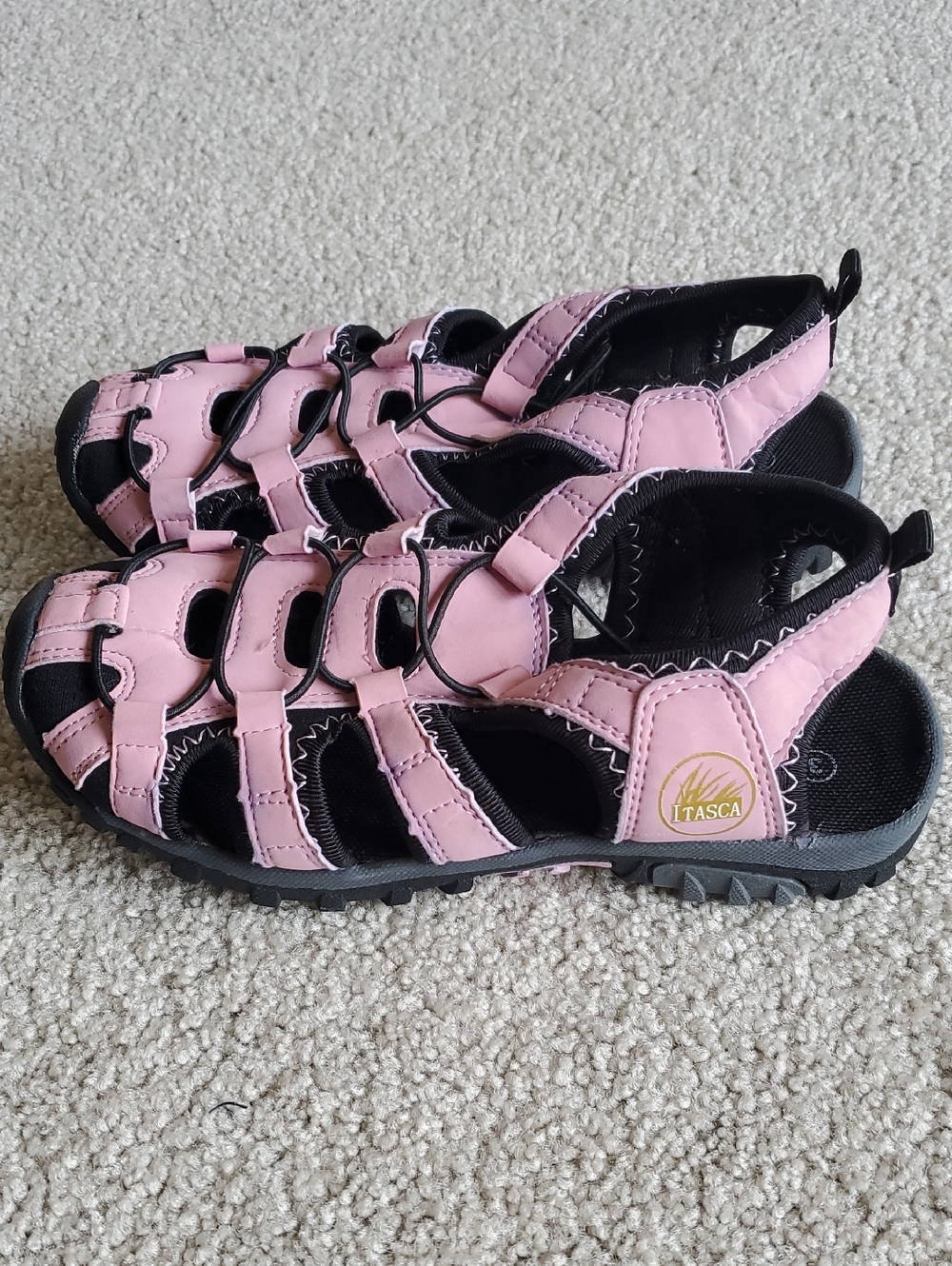 Itasca Pink and Black Kids Sandals